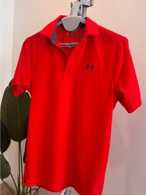 Under Armour Men’s Bright Red Polo with Logo